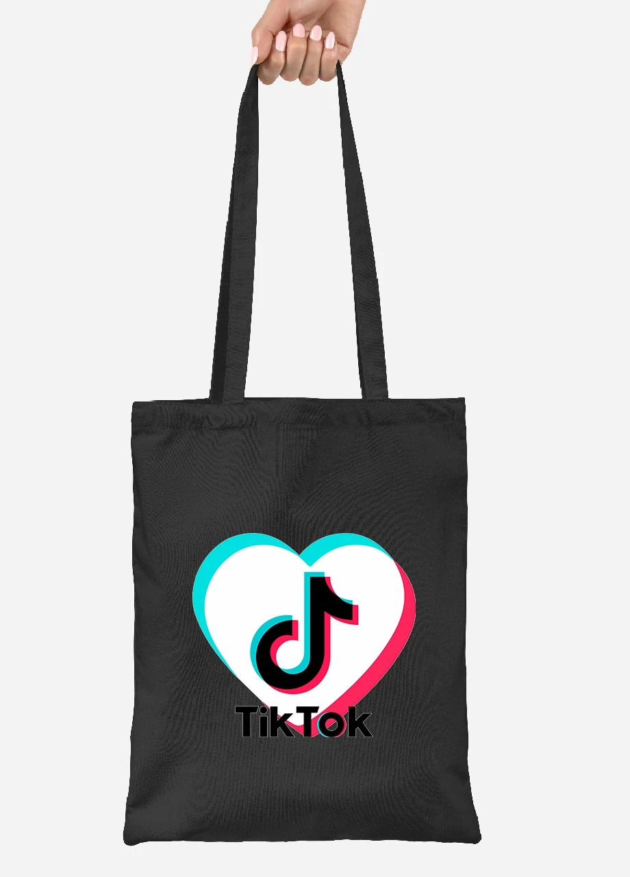 Еко-сумка шоппер Tik Tok (92102-1941-BK) чорна MobiPrint Lite (256922023)