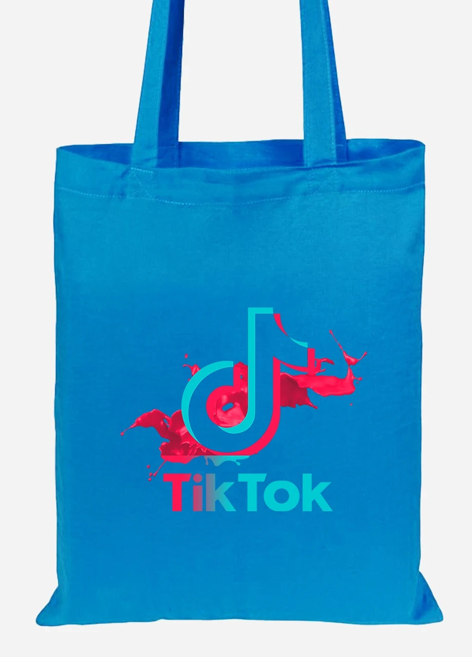 Эко сумка шопер Tik Tok (92102-1943-BL) синяя MobiPrint Lite (256921376)