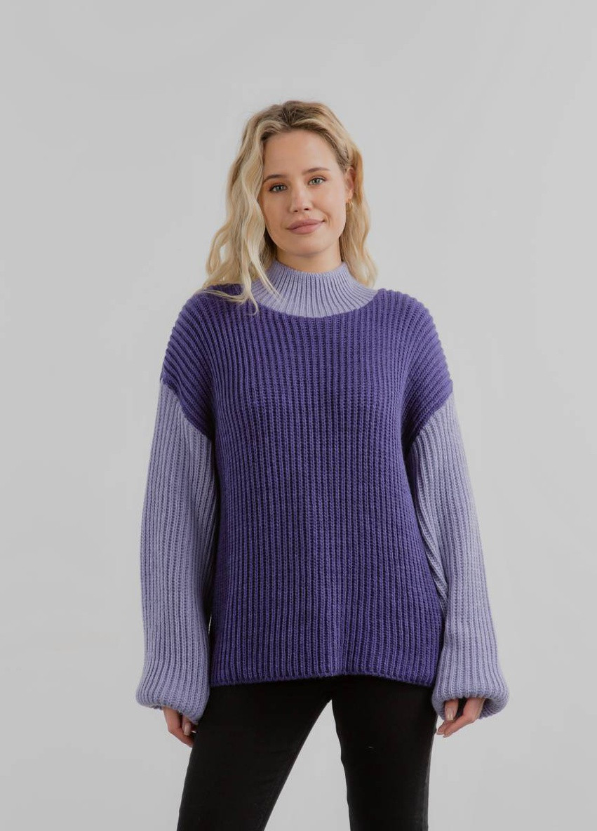 Фіолетовий зимовий светр вільного крою romashka Ромашка Плуа