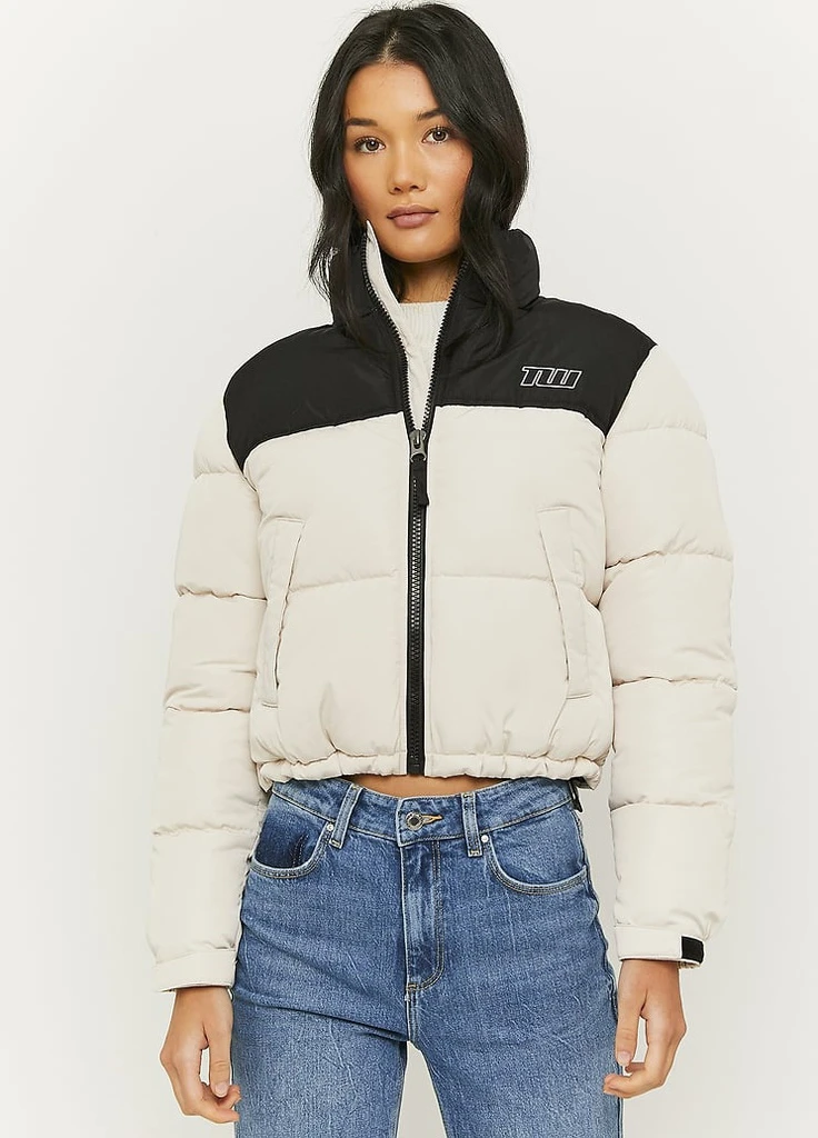 Бежевая демисезонная куртка Tally Weijl Formal Jackets - WOMEN WOVEN PADDED JACKET