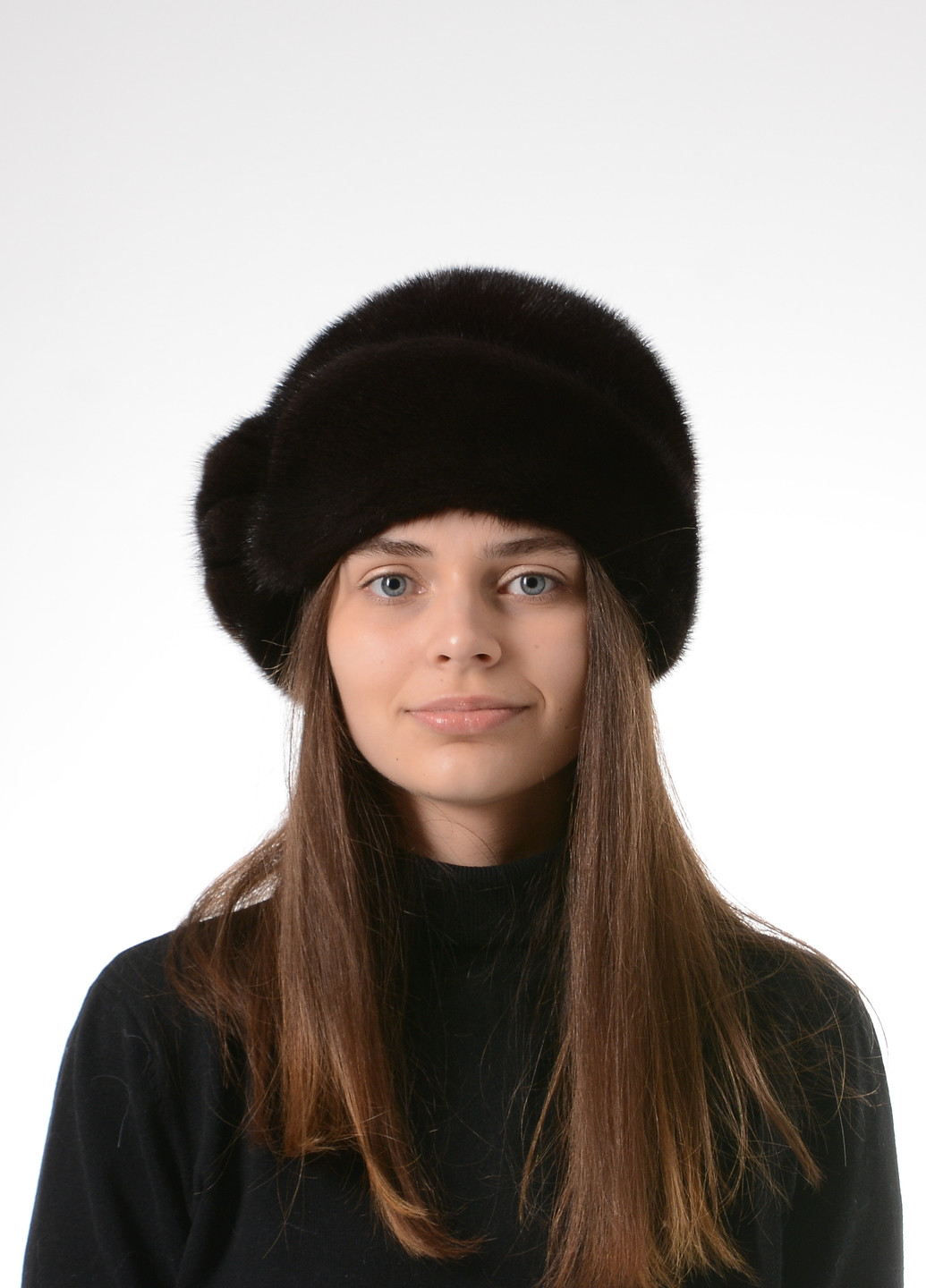 Жіночий зимовий норковий капелюх із цільного хутра Меховой Стиль зигзаг (256943230)