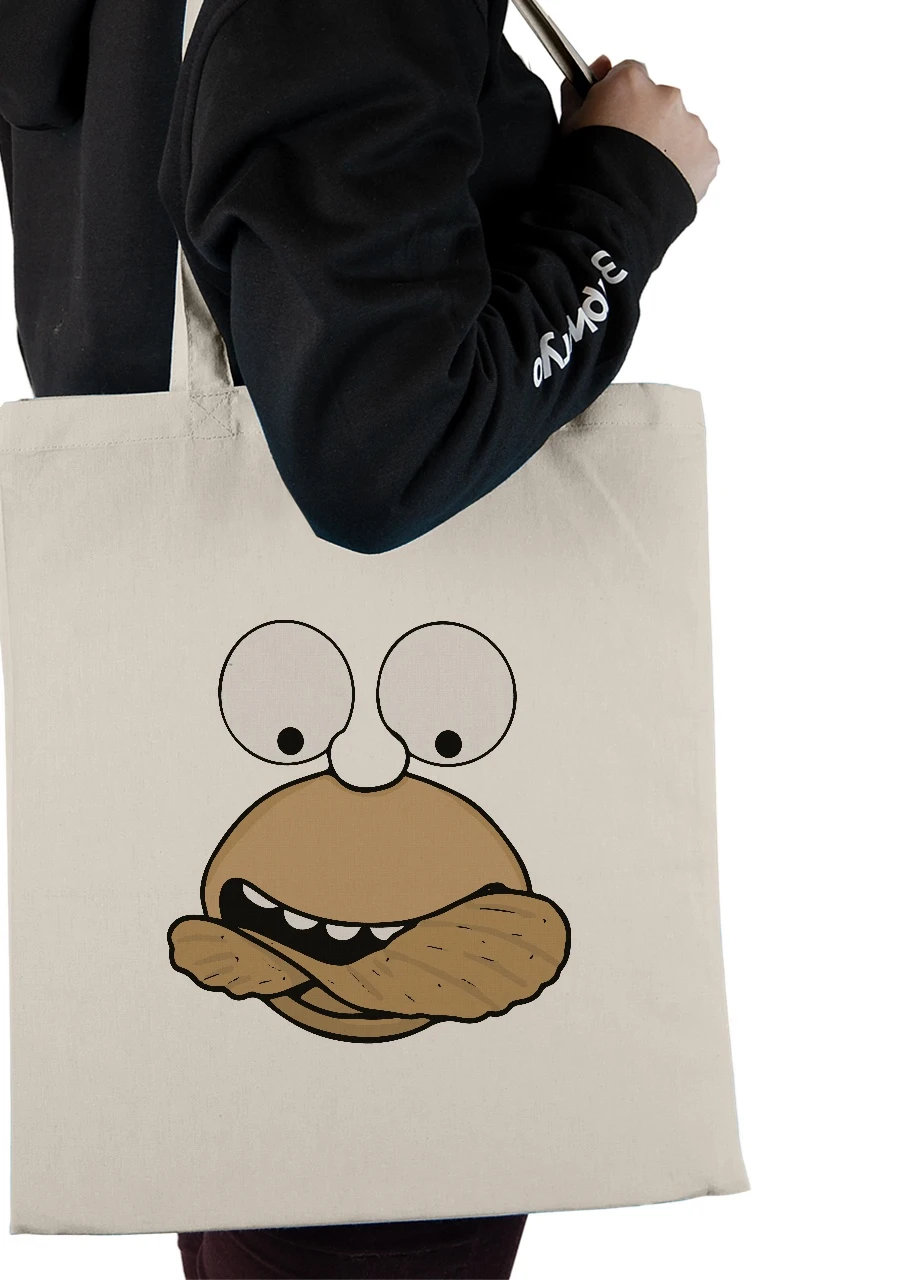 Еко-сумка шоппер Гомер Сімпсон (Homer The Simpsons) (92102-3463-BG) бежева MobiPrint Lite (256944141)
