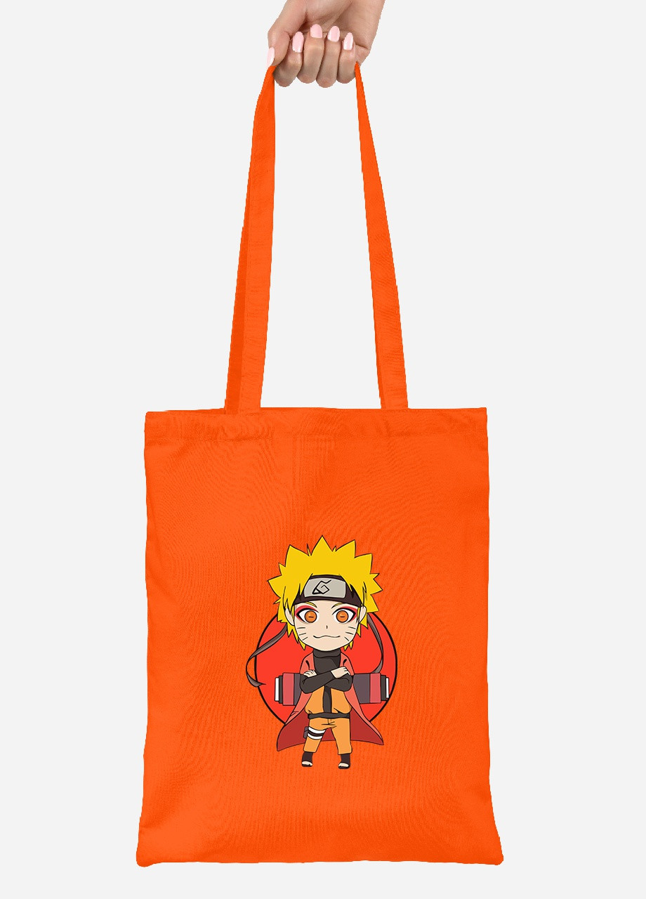 Эко сумка шопер Наруто (Naruto) (92102-3478-OG) оранжевая MobiPrint lite (256944484)