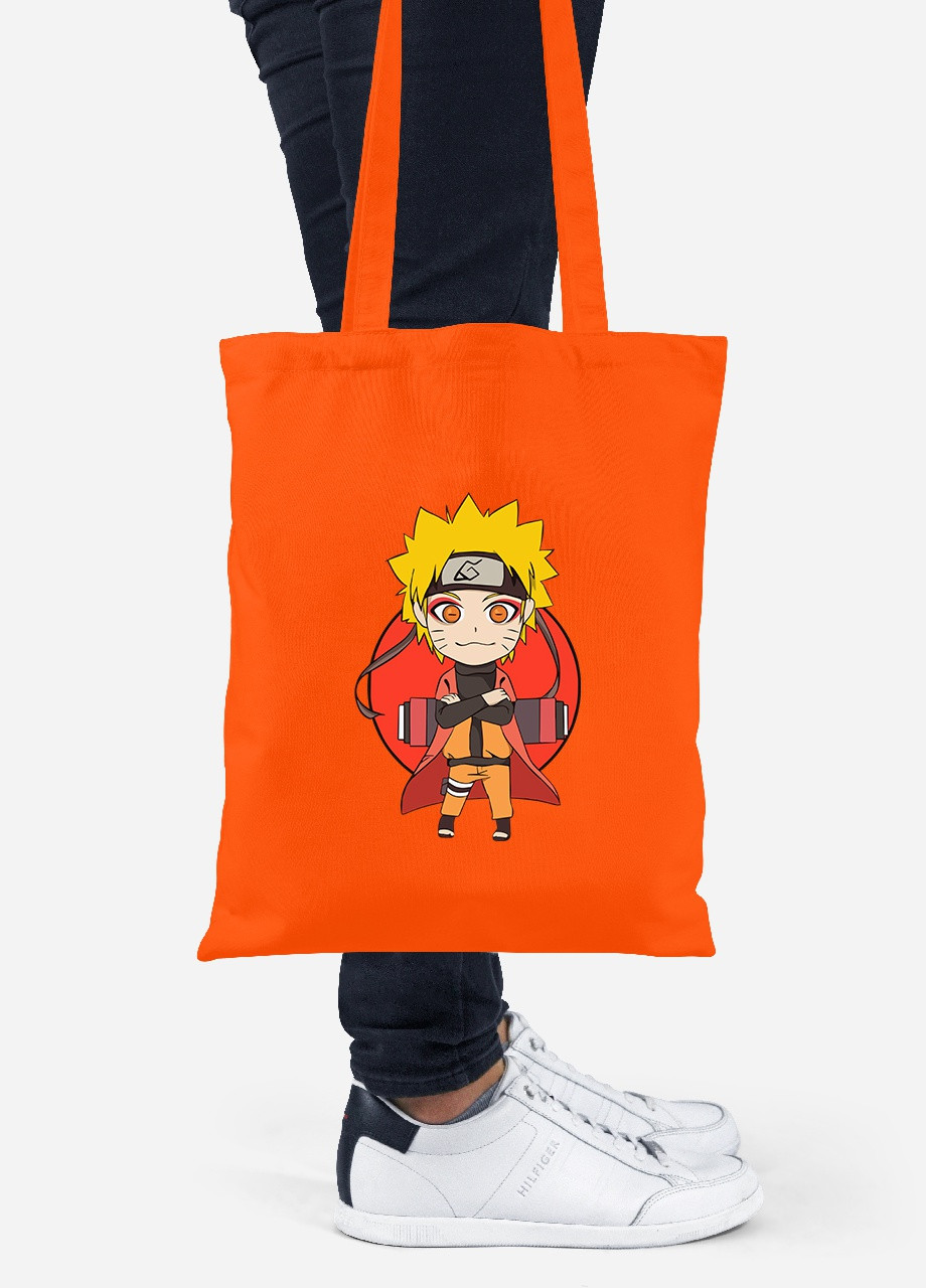 Эко сумка шопер Наруто (Naruto) (92102-3478-OG) оранжевая MobiPrint lite (256944484)