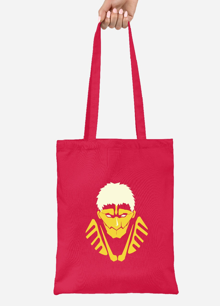 Еко-сумка шоппер Атака титанів Райнер Браун лого (Attack on Titan Rayner Brown logo) (92102-3492-RD) червона MobiPrint Lite (256943664)