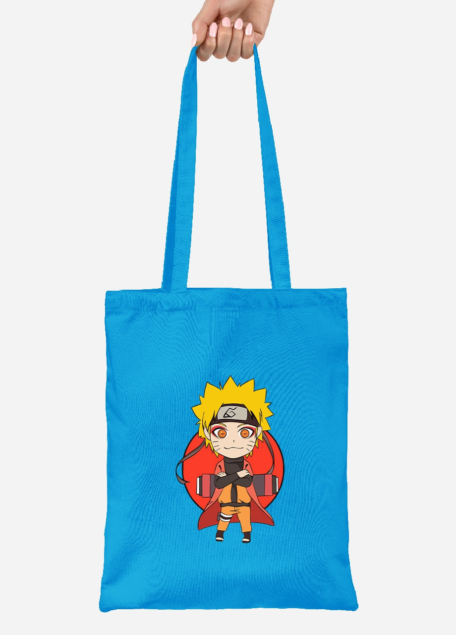 Эко сумка шопер Наруто (Naruto) (92102-3478-BL) синяя MobiPrint lite (256945716)