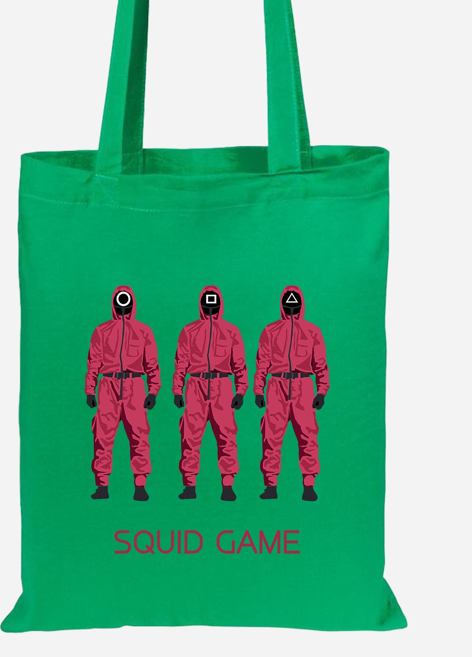 Эко сумка шопер Солдаты Игра в кальмара (Squid Game) (92102-3382-KG) зеленая MobiPrint lite (256943458)