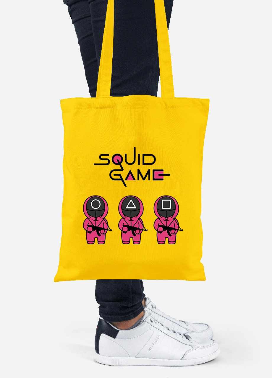 Эко сумка шопер Игра в кальмара (Squid Game) (92102-3376-SY) желтая MobiPrint lite (256944446)