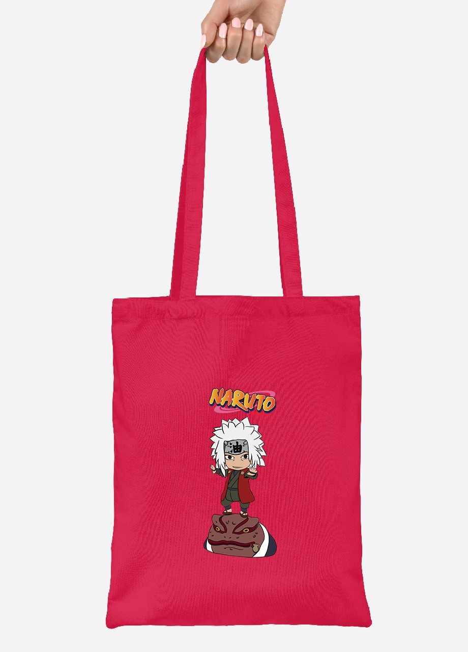 Эко сумка шопер Наруто Дзирайя (Naruto Jiraiya) (92102-3482-RD) красная MobiPrint lite (256945348)