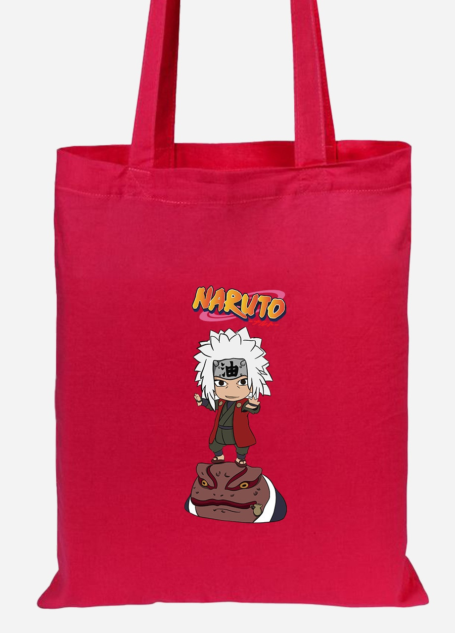 Еко-сумка шоппер Наруто Дзірайя (Naruto Jiraiya) (92102-3482-RD) червона MobiPrint lite (256945348)