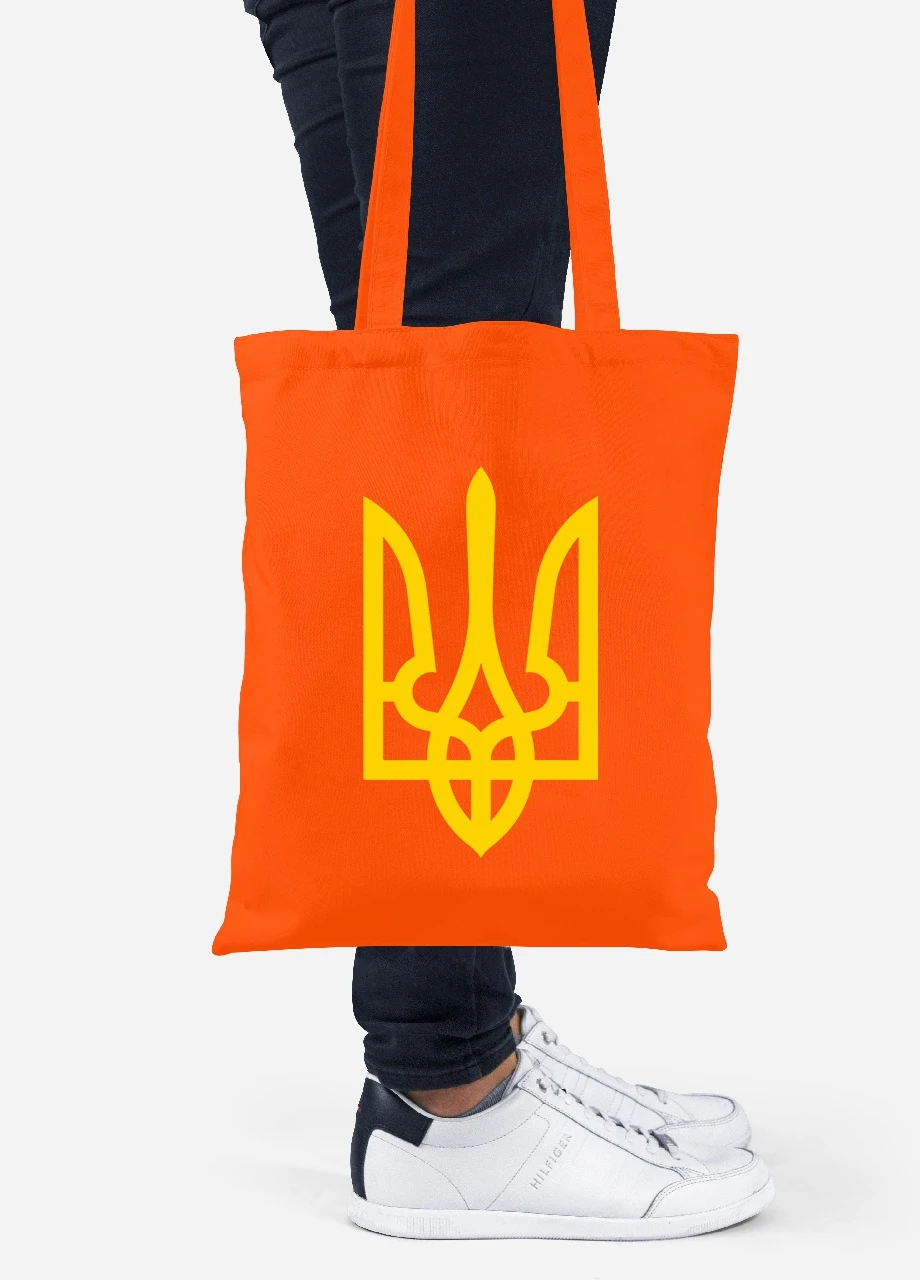 Эко сумка шопер Герб Украины (92102-3790-OG) оранжевая MobiPrint Lite (256943935)