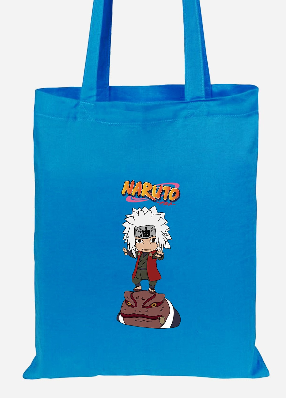 Еко-сумка шоппер Наруто Дзірайя (Naruto Jiraiya) (92102-3482-BL) синя MobiPrint lite (256943929)