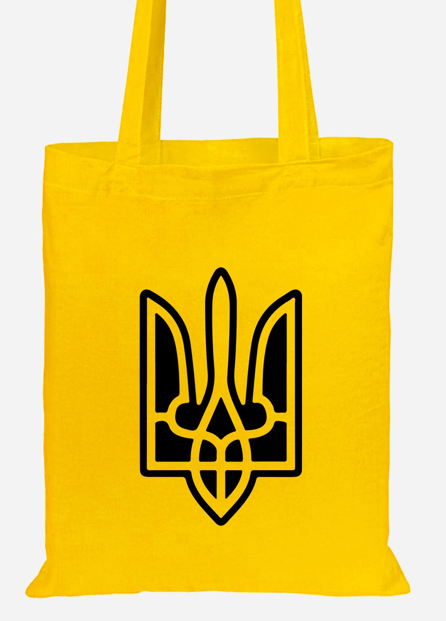 Эко сумка шопер Трезубец (92102-3735-SY) желтая MobiPrint lite (256943838)