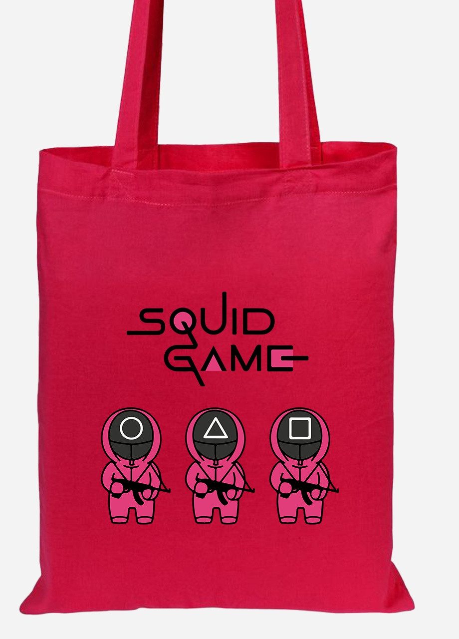 Эко сумка шопер Игра в кальмара (Squid Game) (92102-3376-RD) красная MobiPrint Lite (256943512)