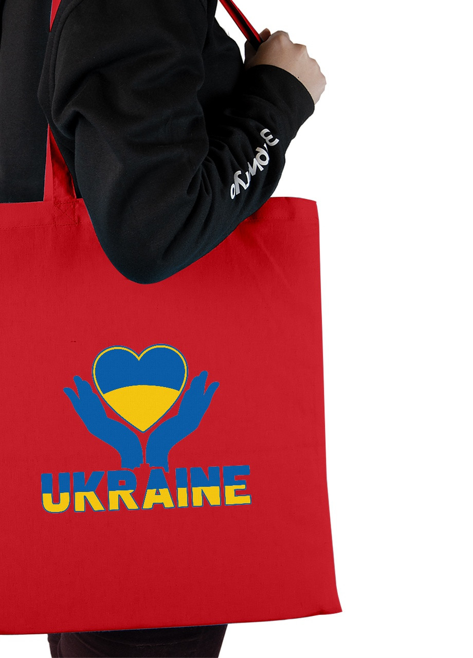 Эко сумка шопер Украина (92102-3687-RD) красная MobiPrint lite (256945108)