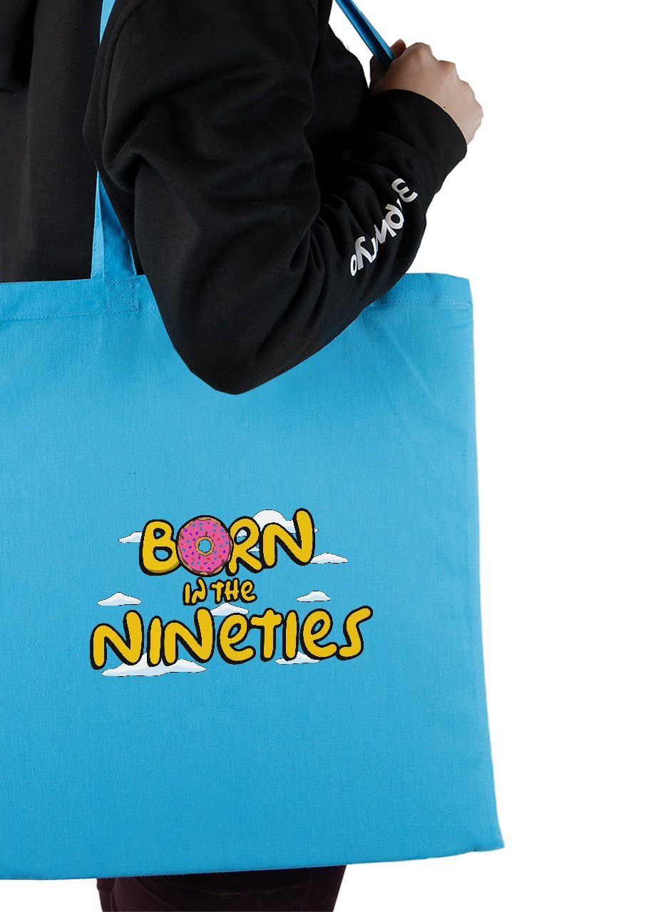 Эко сумка шопер The Simpsons Born in the nineties (92102-3413-BL) синяя MobiPrint lite (256945399)