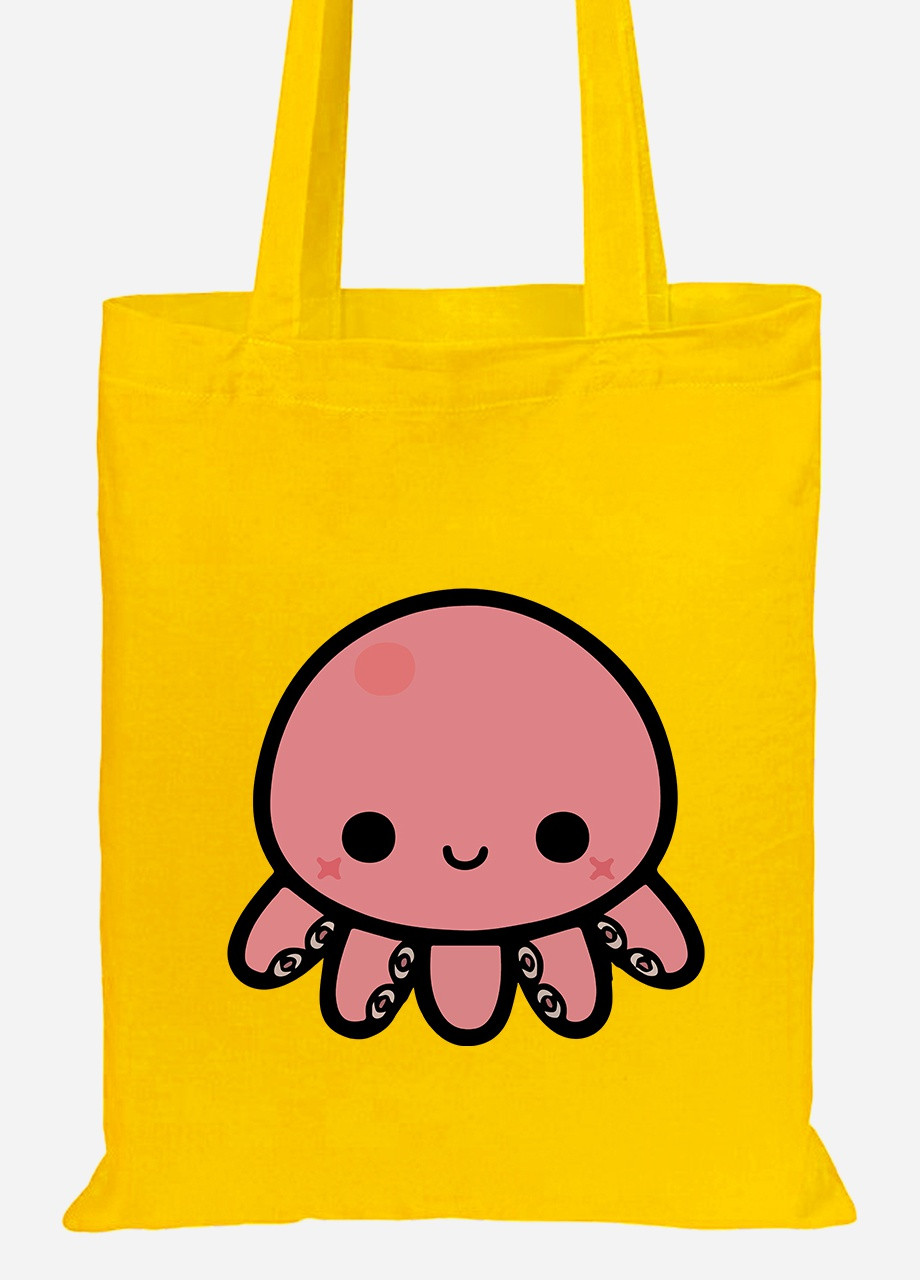 Еко-сумка шоппер Восьминіжок (92102-3824-SY) жовта MobiPrint Lite (256943884)