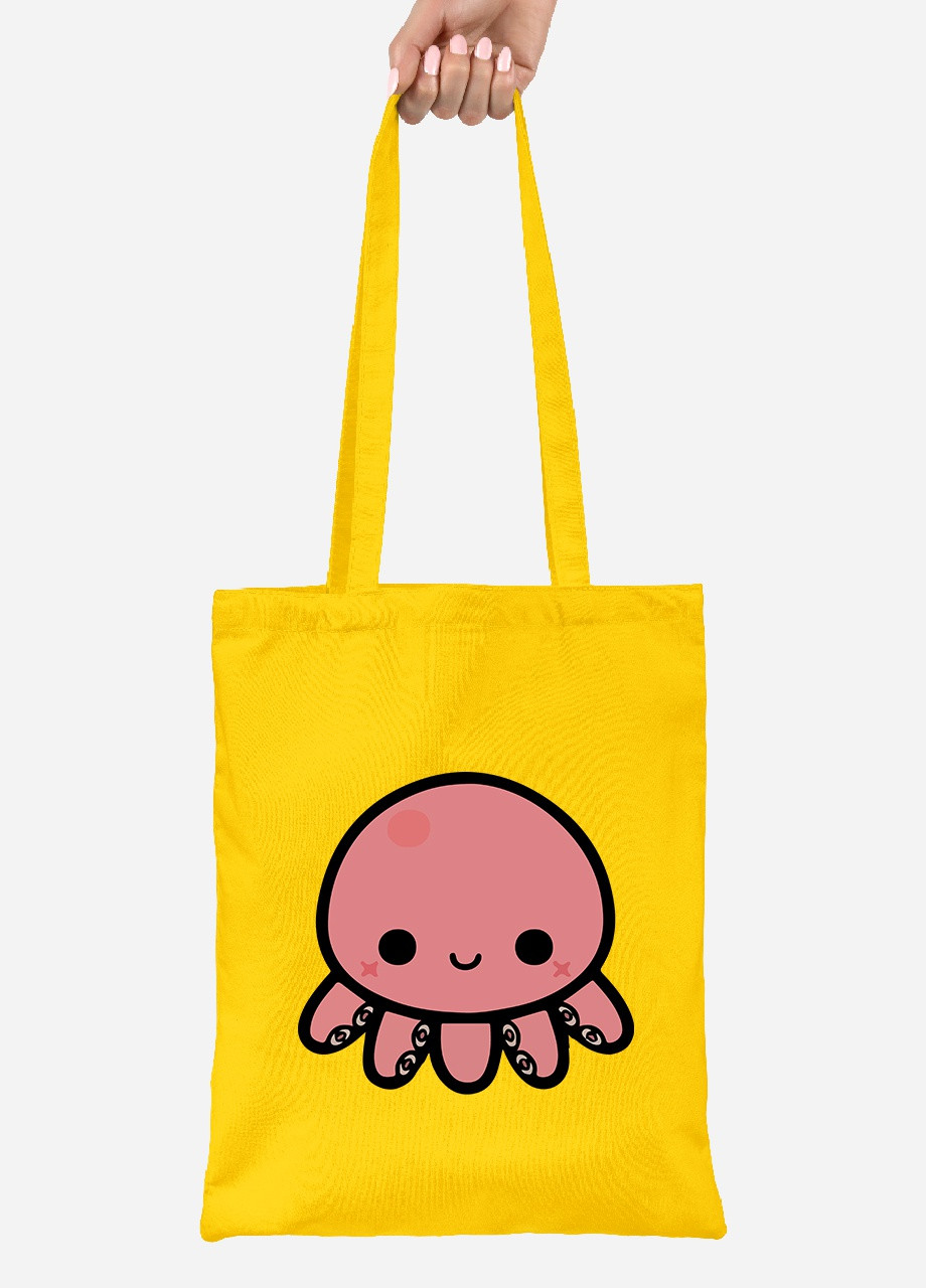 Еко-сумка шоппер Восьминіжок (92102-3824-SY) жовта MobiPrint Lite (256943884)