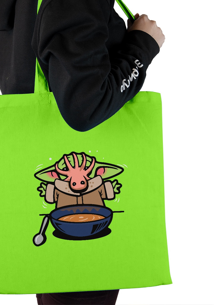 Еко-сумка шоппер Мандалорець (The Mandalorian) (92102-3441-LM) салатова MobiPrint Lite (256944868)