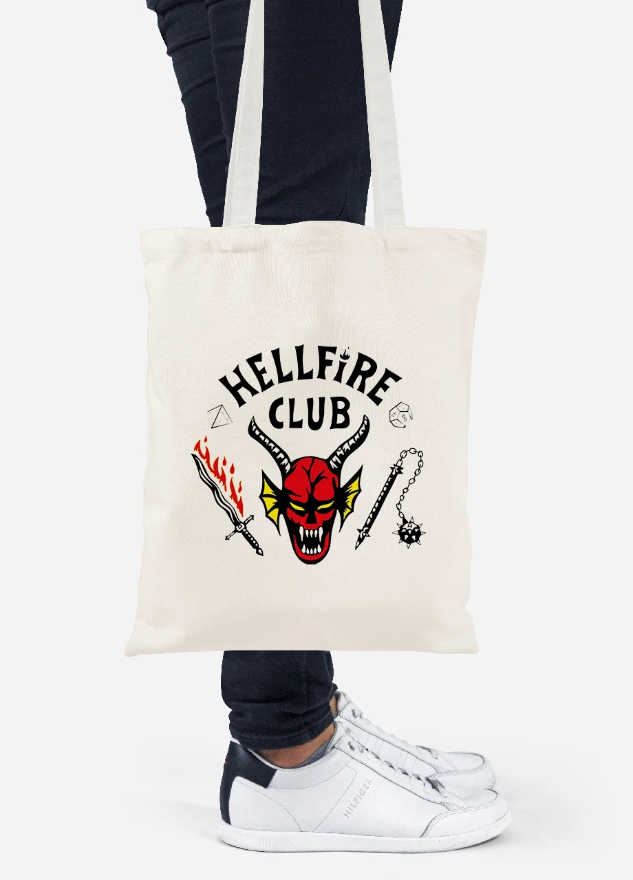 Еко-сумка шоппер Клуб Пекельного Плам'я The Hellfire Club (92102-3816-BG) бежева MobiPrint Lite (256944556)