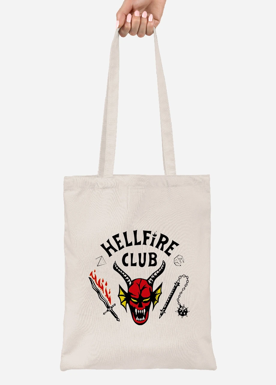 Еко-сумка шоппер Клуб Пекельного Плам'я The Hellfire Club (92102-3816-BG) бежева MobiPrint Lite (256944556)