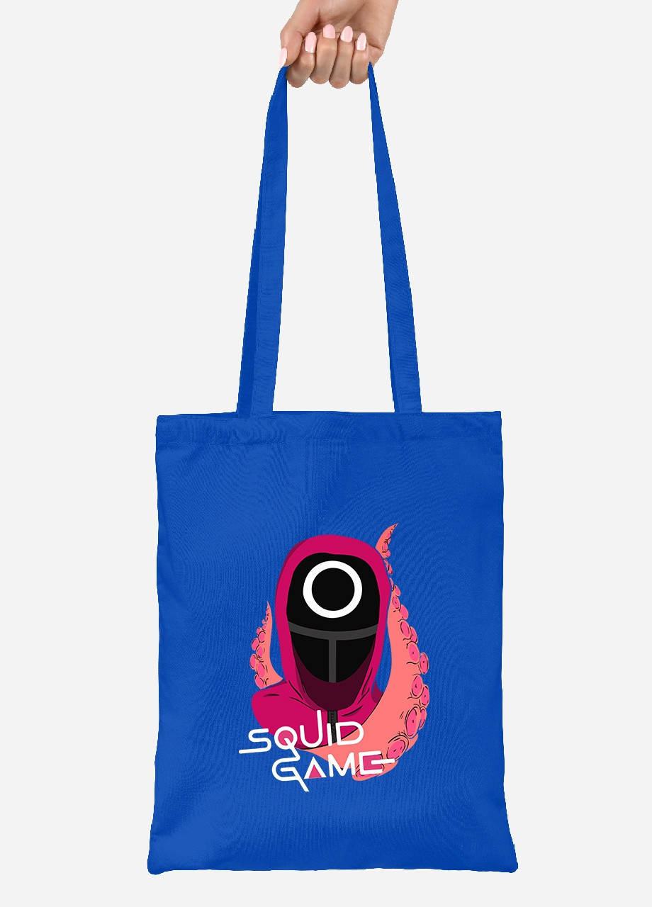Эко сумка шопер Круг Рабочий солдат Игра в кальмара (Squid Game) (92102-3475-SK) голубая MobiPrint Lite (256945792)