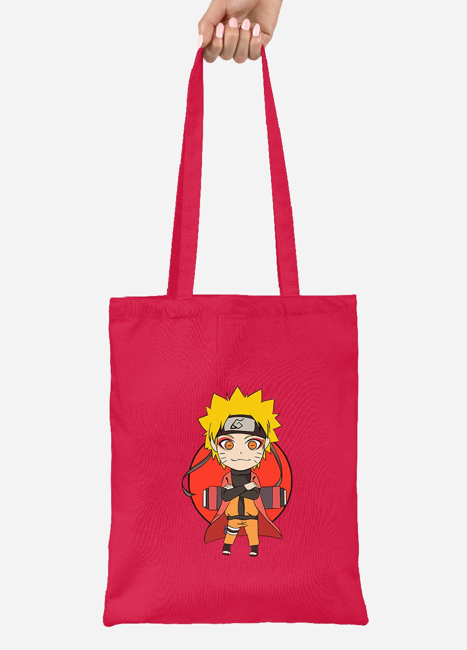 Еко-сумка шоппер Наруто (Naruto) (92102-3478-RD) червона MobiPrint lite (256944722)