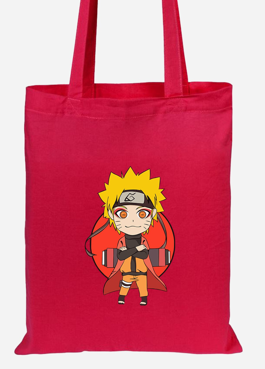 Еко-сумка шоппер Наруто (Naruto) (92102-3478-RD) червона MobiPrint lite (256944722)