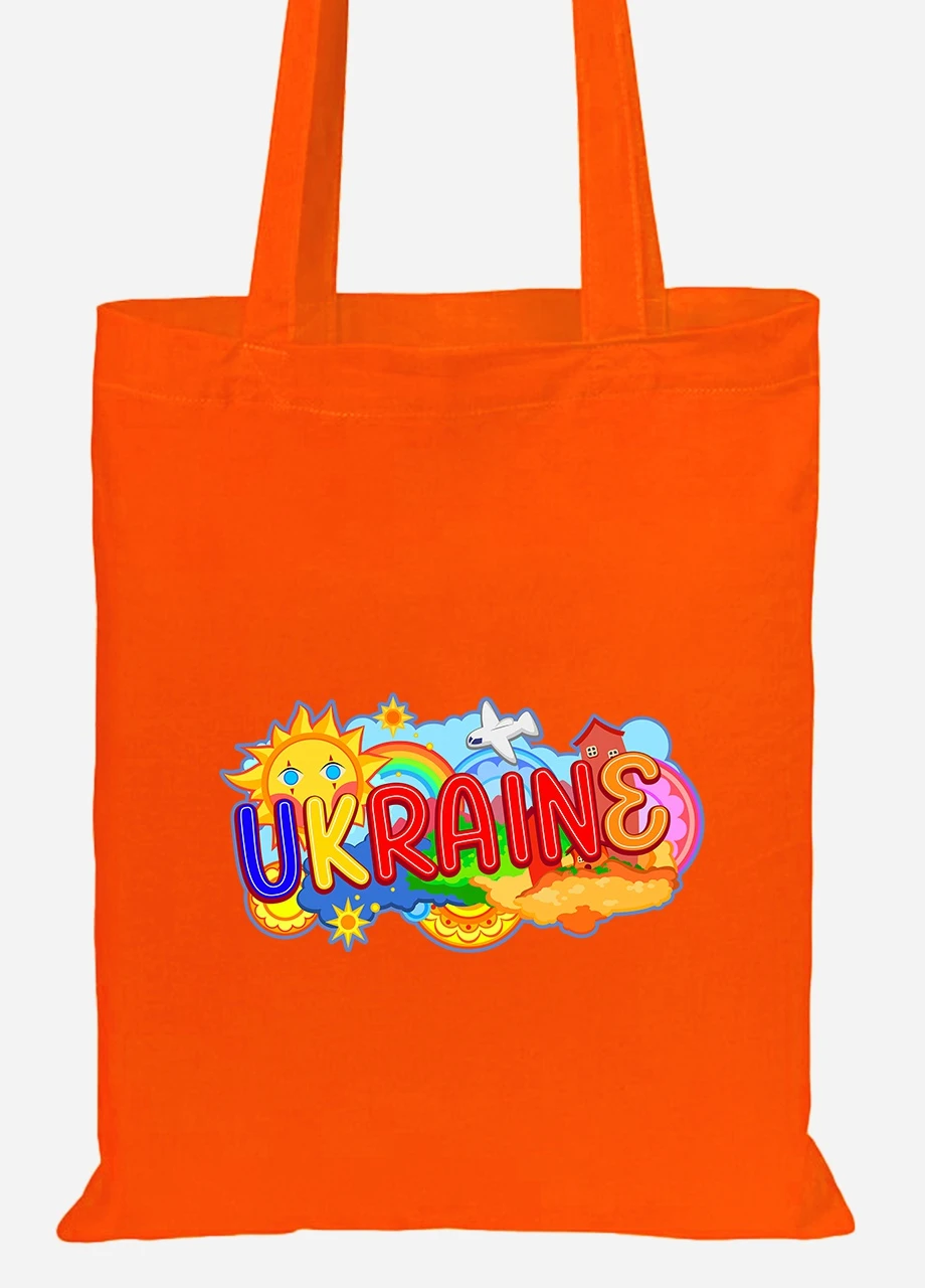 Еко-сумка шоппер Україна (92102-3741-OG) помаранчева MobiPrint Lite (256943937)