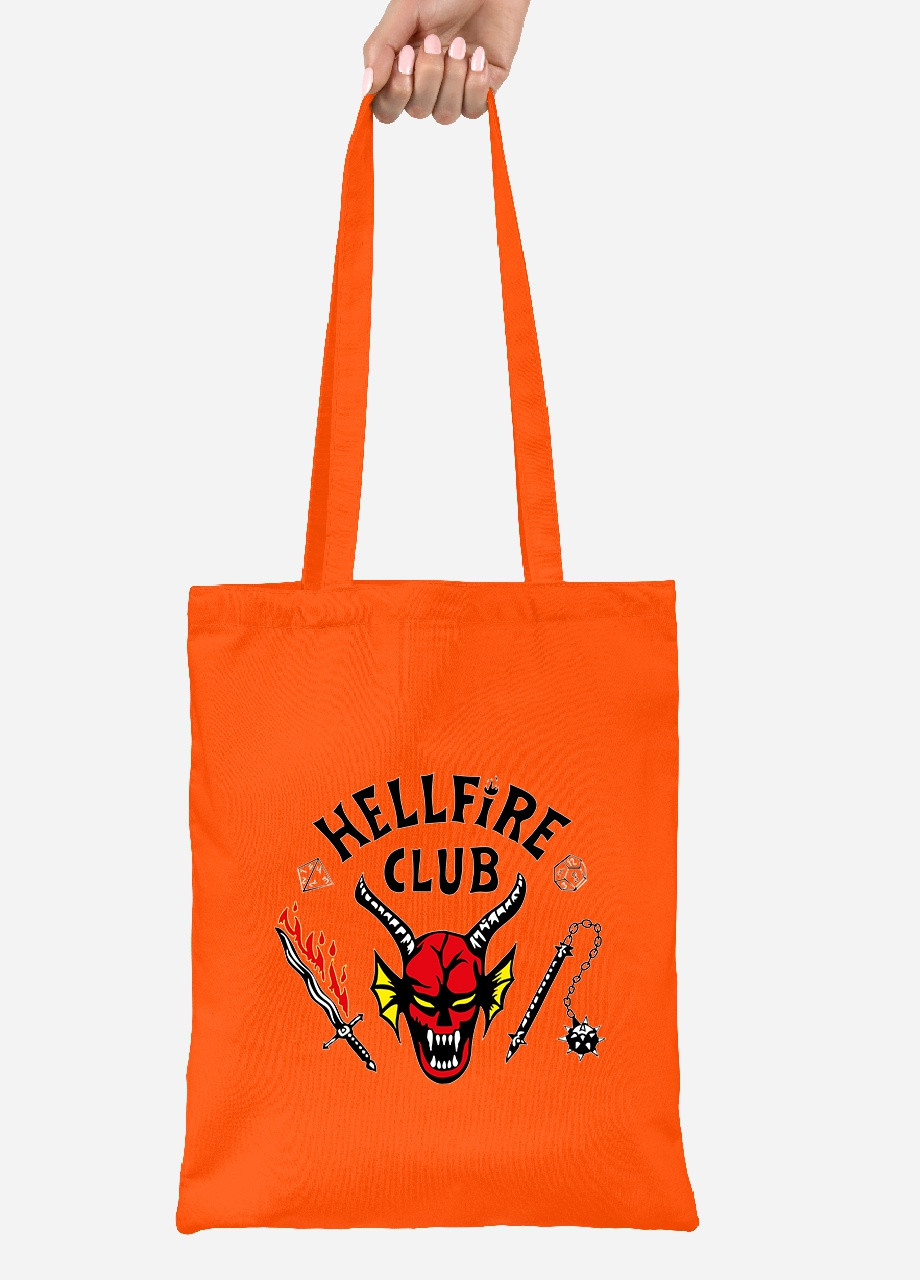 Эко сумка шопер Клуб Адского Пламя The Hellfire Club (92102-3816-OG) оранжевая MobiPrint lite (256944178)