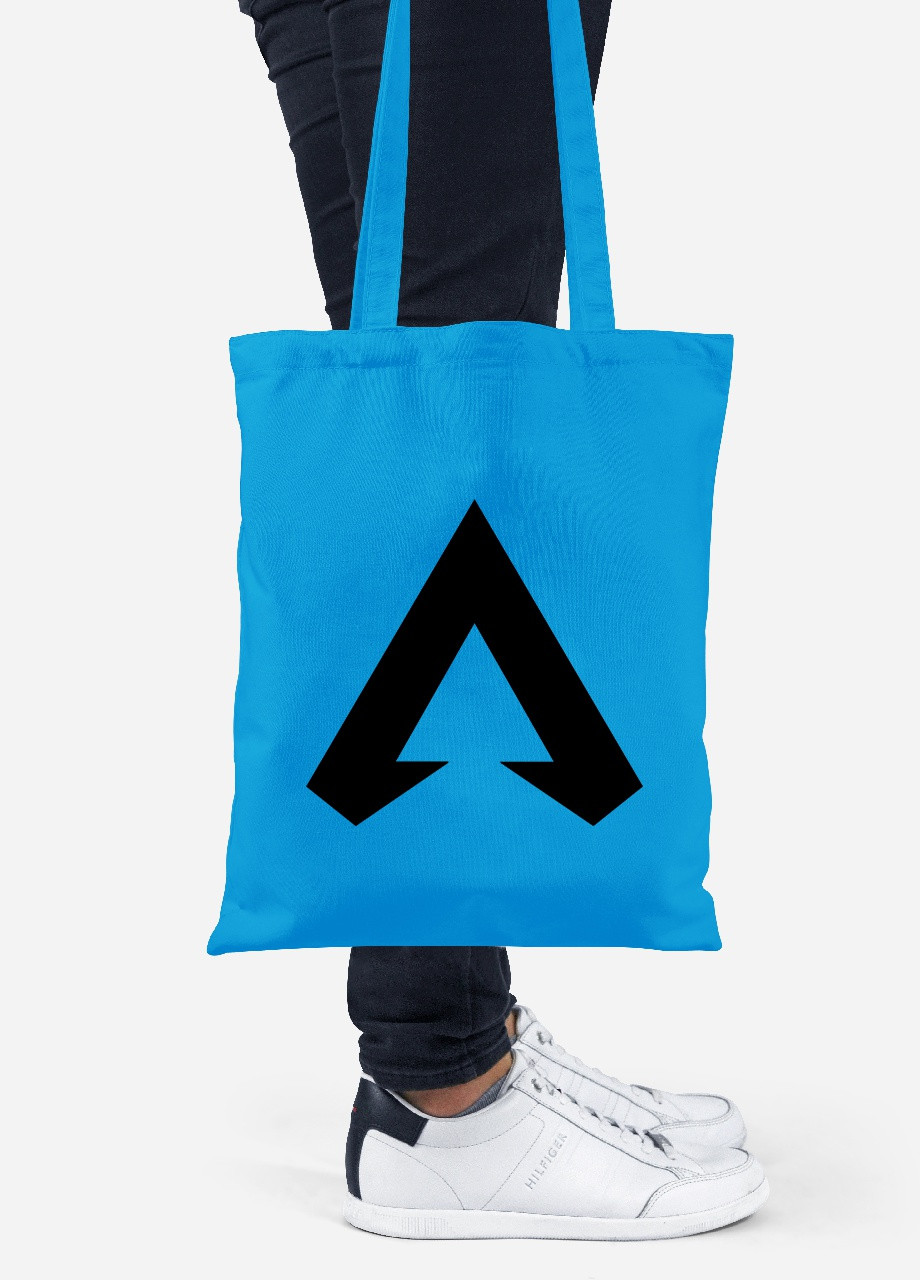 Эко сумка шопер Апекс леджендс,лого (Apex Legends logo) (92102-3495-BL) синяя MobiPrint lite (256944744)
