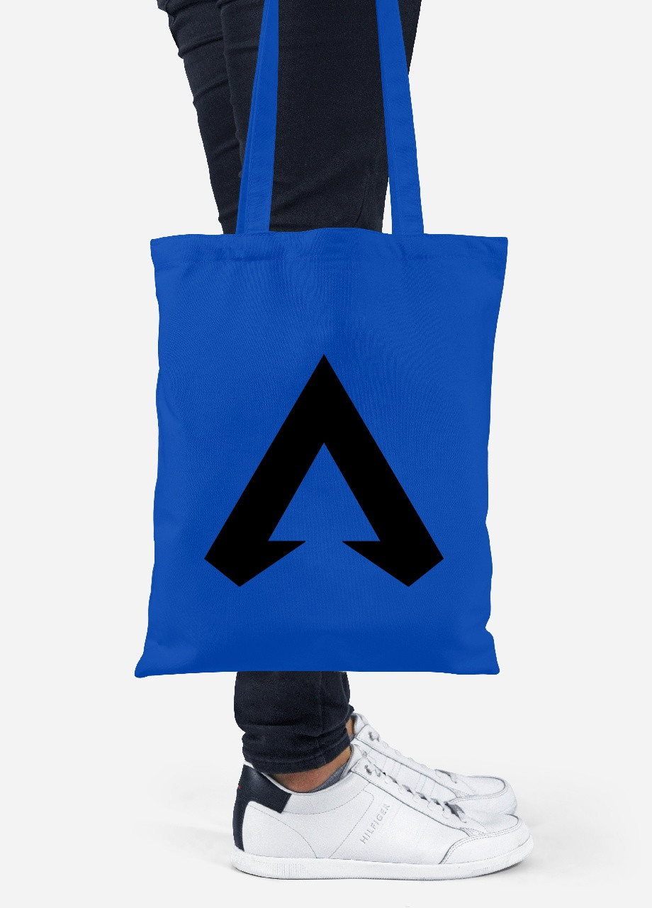 Эко сумка шопер Апекс леджендс,лого (Apex Legends logo) (92102-3495-SK) голубая MobiPrint lite (256945851)