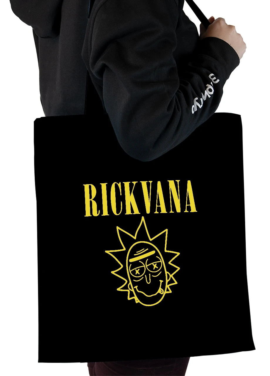 Еко-сумка шоппер Rickvana (92102-3443-BK) чорна MobiPrint Lite (256945051)