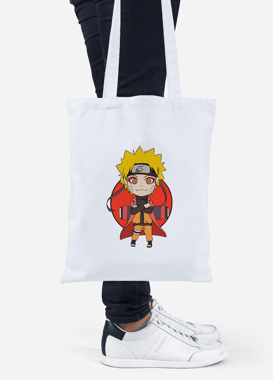 Еко-сумка шоппер Наруто (Naruto) (92102-3478) біла MobiPrint Lite (256945280)