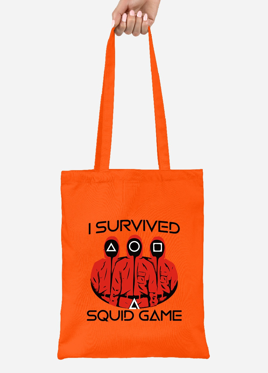 Эко сумка шопер Солдаты Игра в кальмара (Squid Game) (92102-3384-OG) оранжевая MobiPrint lite (256945539)