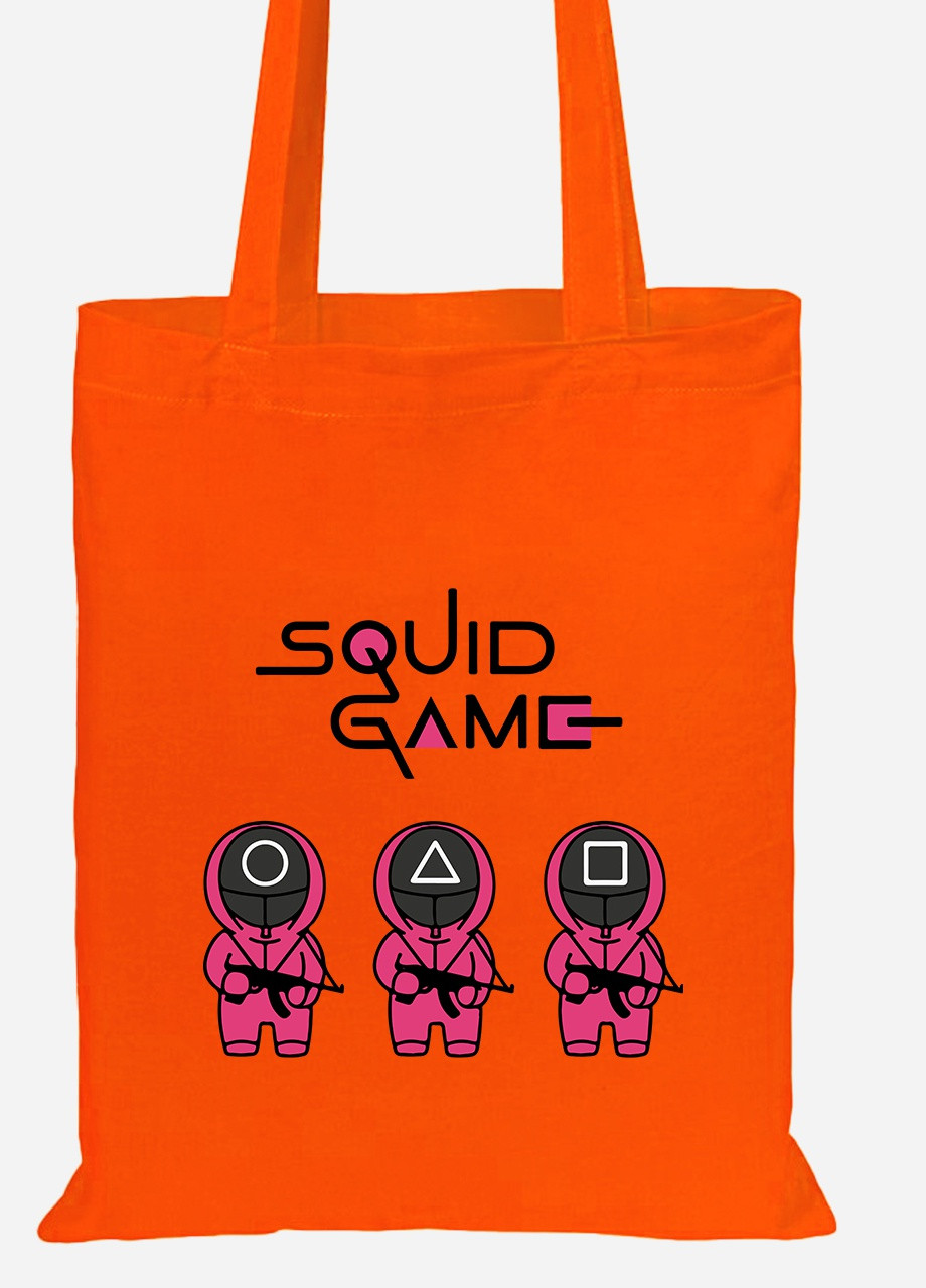 Еко-сумка шоппер Гра в кальмара (Squid Game) (92102-3376-OG) помаранчева MobiPrint lite (256944417)