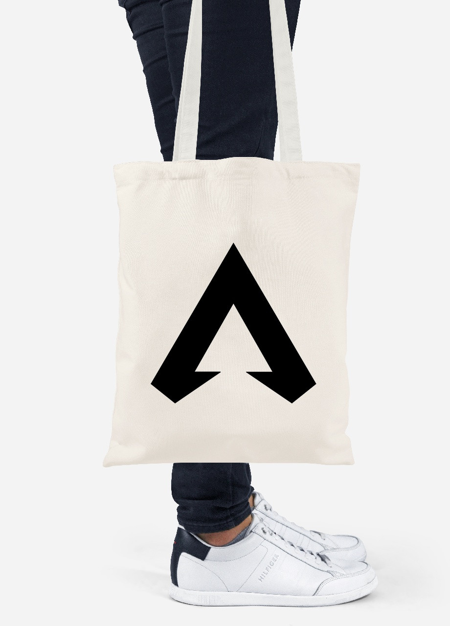 Эко сумка шопер Апекс леджендс,лого (Apex Legends logo) (92102-3495-BG) бежевая MobiPrint lite (256944756)