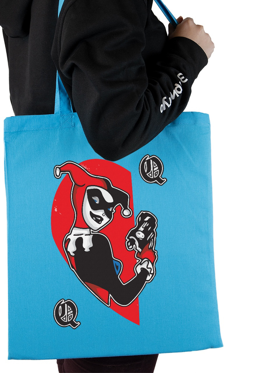 Еко-сумка шоппер Харлі Квін (Harley Quinn) (92102-3462-BL) синя MobiPrint lite (256945875)