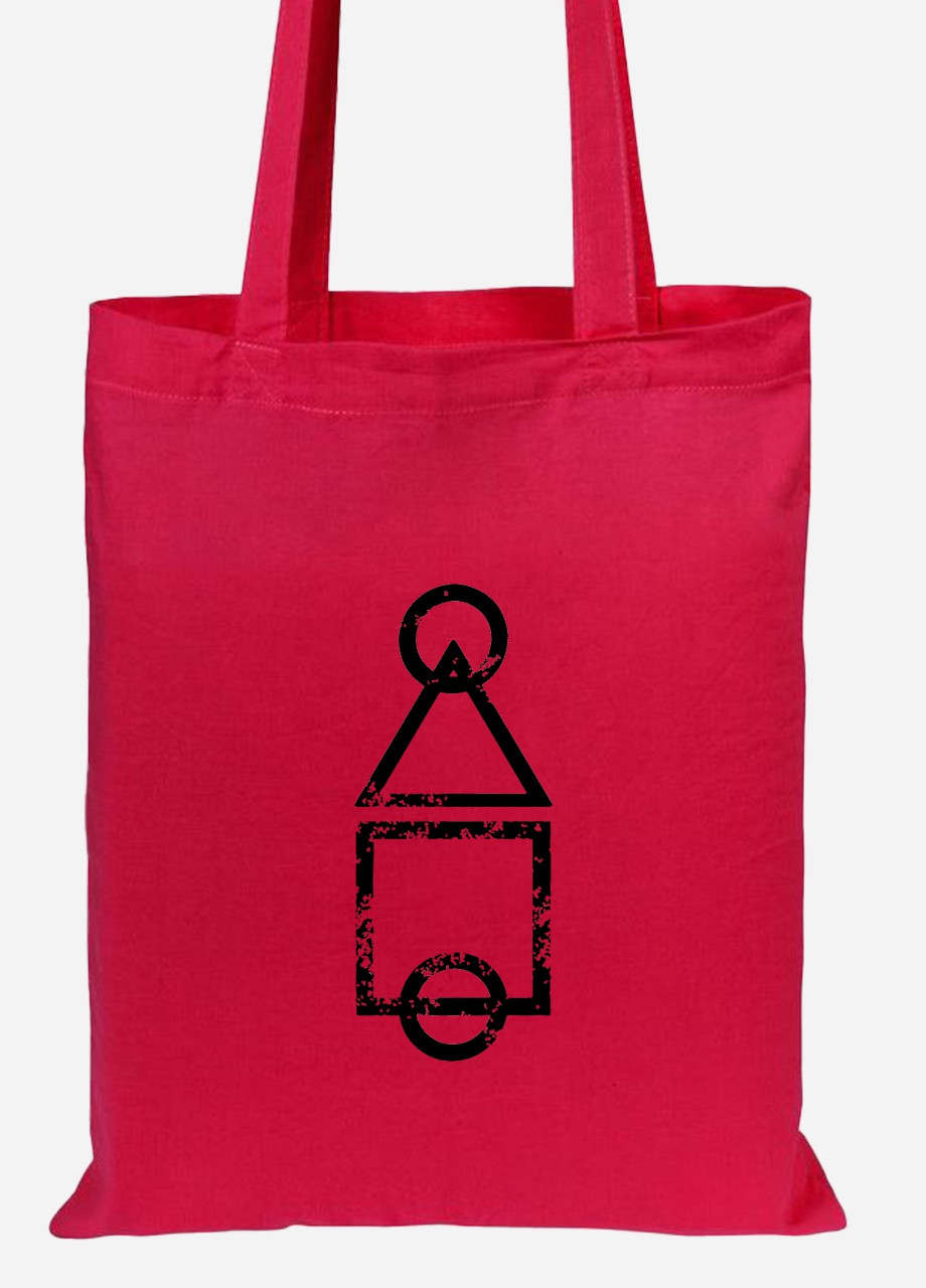 Эко сумка шопер Игровое поле Игра в кальмара (Squid Game) (92102-3375-RD) красная MobiPrint lite (256945880)