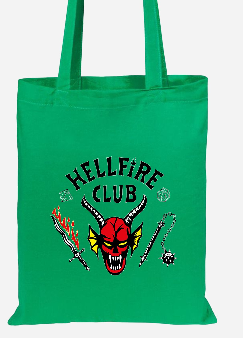 Еко-сумка шоппер Клуб Пекельного Плам'я The Hellfire Club (92102-3816-KG) зелена MobiPrint lite (256945878)