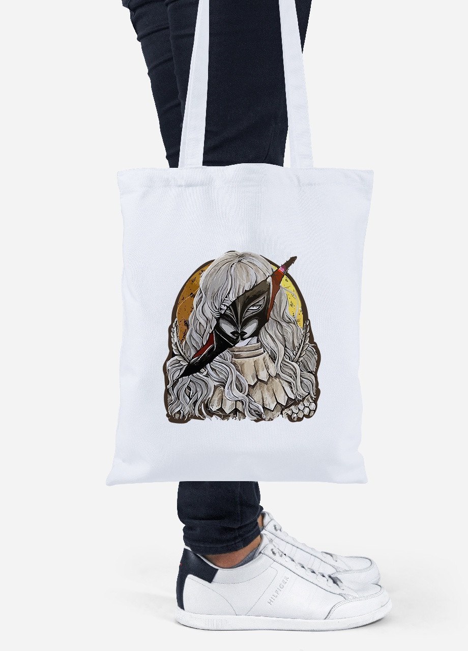 Еко-сумка шоппер Берсерк Гріффіт-Фемто портрет (Berserk Griffith) (92102-3485) біла MobiPrint Lite (256943641)