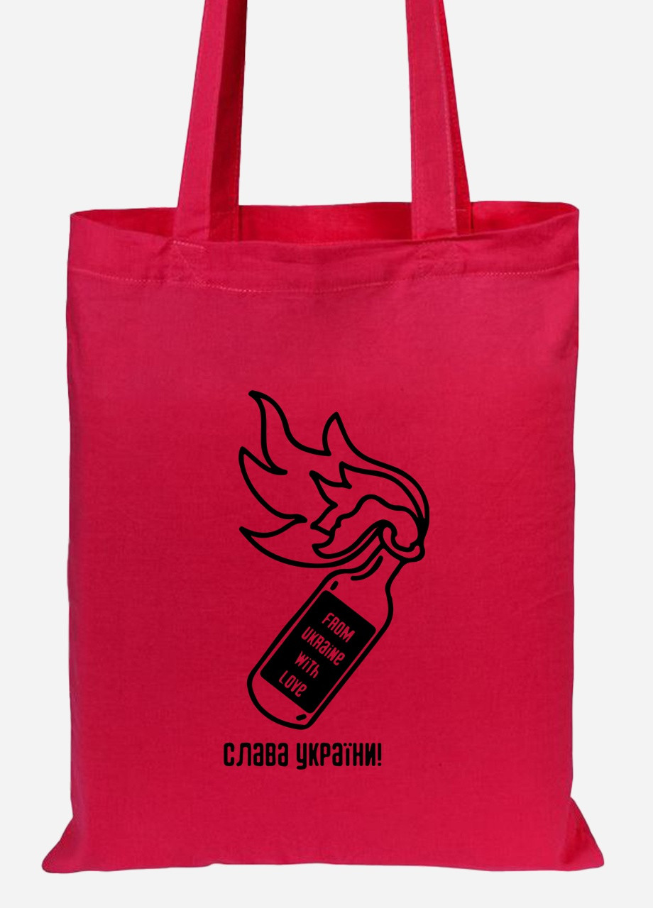 Эко сумка шопер Из Украины, с любовью (92102-3733-RD) красная MobiPrint lite (256944198)