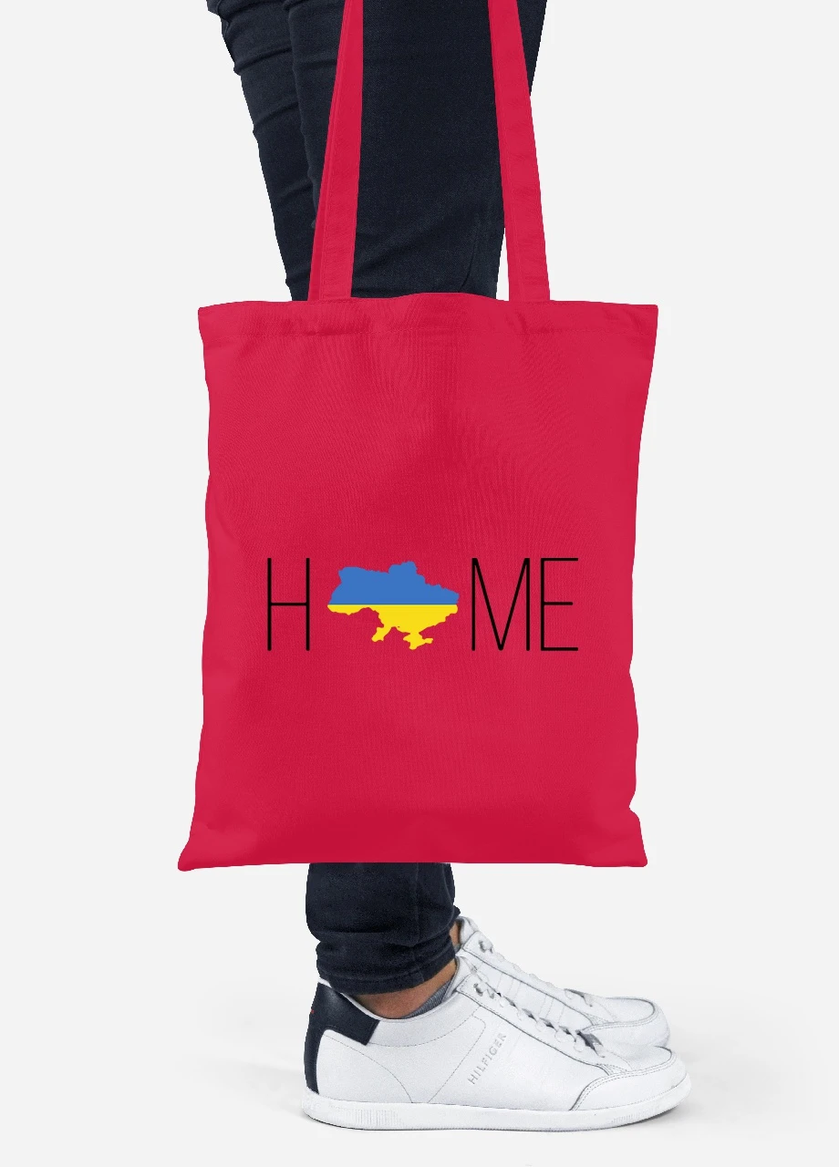 Эко сумка шопер Дом (92102-3765-RD) красная MobiPrint Lite (256944146)