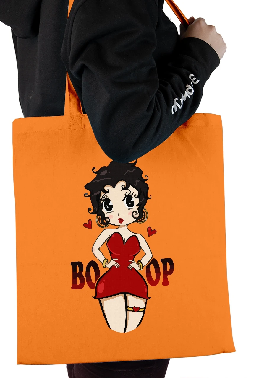 Еко-сумка шоппер Бетті Буп (Betty Boop) (92102-3468-OG) помаранчева MobiPrint Lite (256943608)