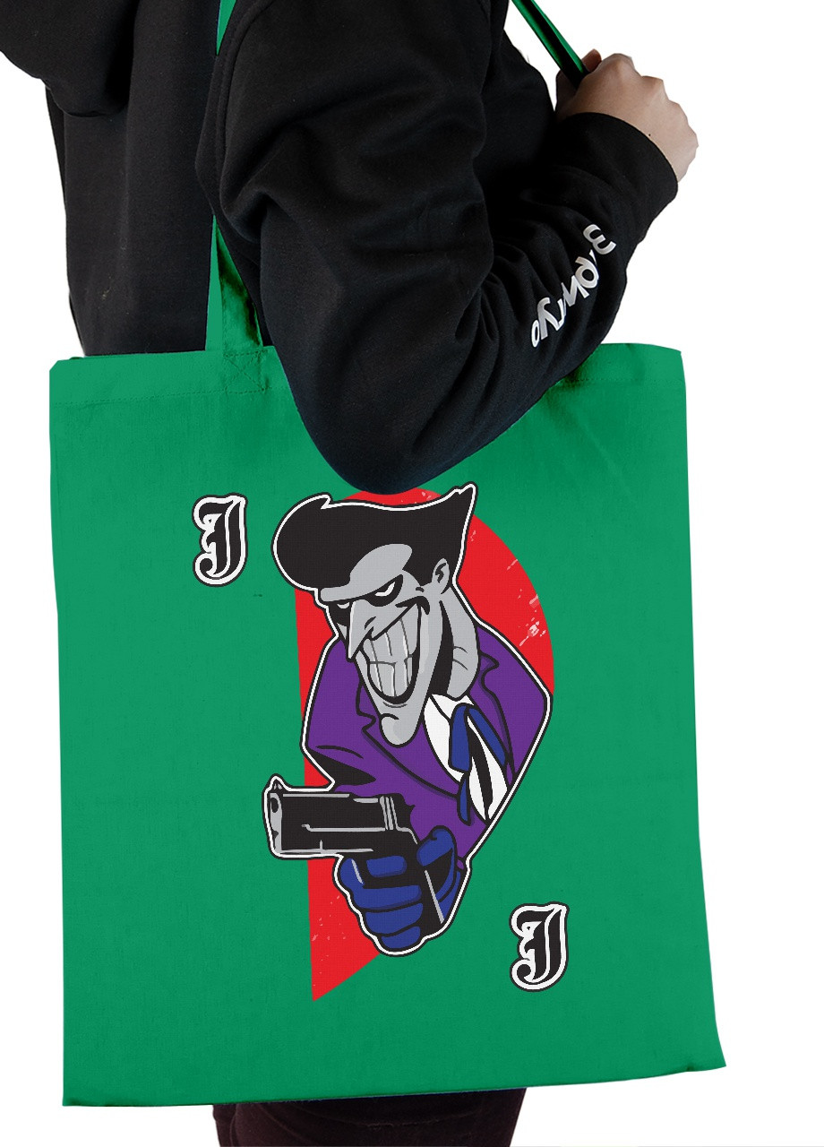 Эко сумка шопер Джокер (Joker Jack DC Comics) (92102-3461-KG) зеленая MobiPrint Lite (256943714)