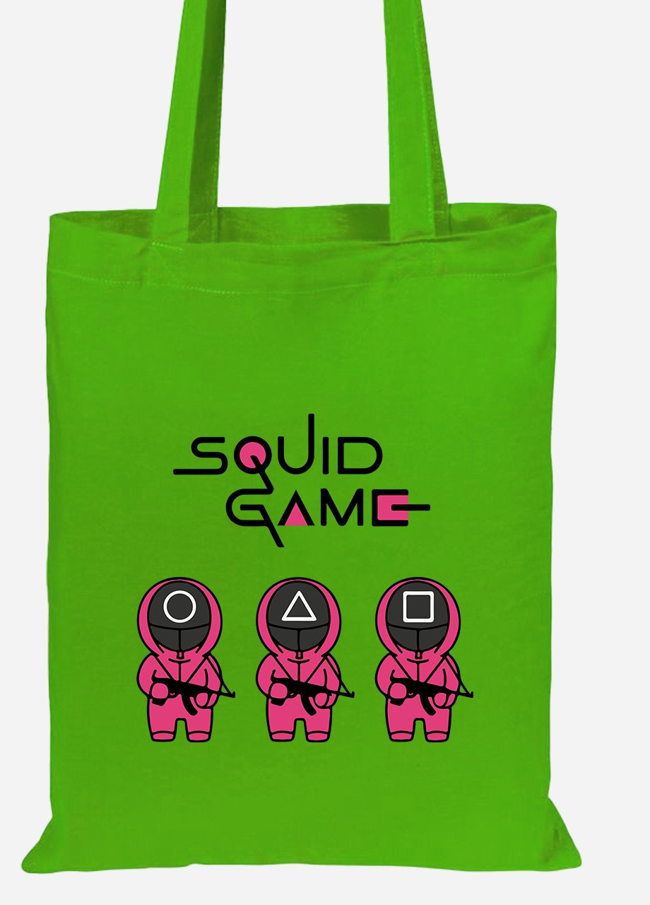 Эко сумка шопер Игра в кальмара (Squid Game) (92102-3376-LM) салатовая MobiPrint lite (256945489)