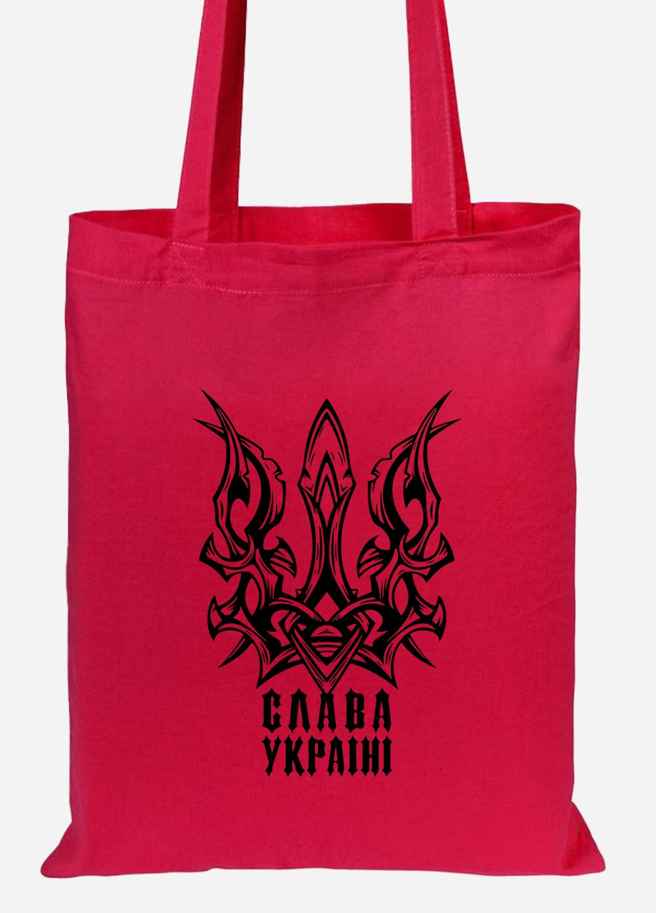 Еко-сумка шоппер Слава Україні (92102-3756-RD) червона MobiPrint lite (256944747)