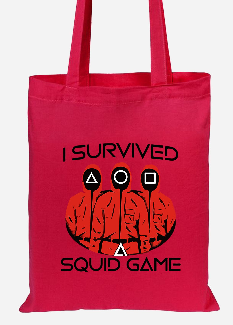 Еко-сумка шоппер Солдати Гра в кальмара (Squid Game) (92102-3384-RD) червона MobiPrint lite (256945936)