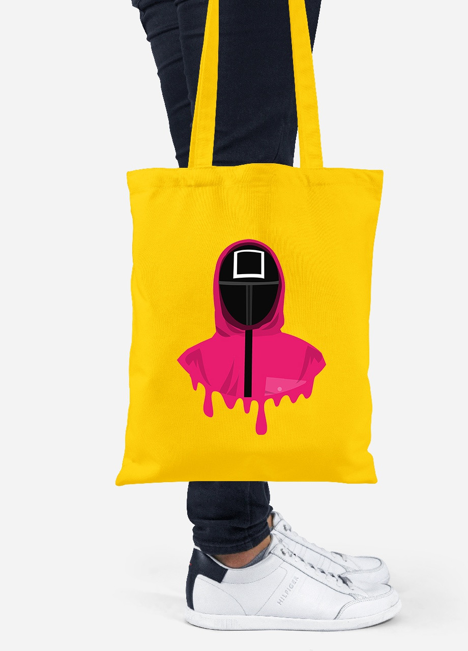 Эко сумка шопер Квадрат Офицер Игра в кальмара (Squid Game) (92102-3379-SY) желтая MobiPrint Lite (256943761)