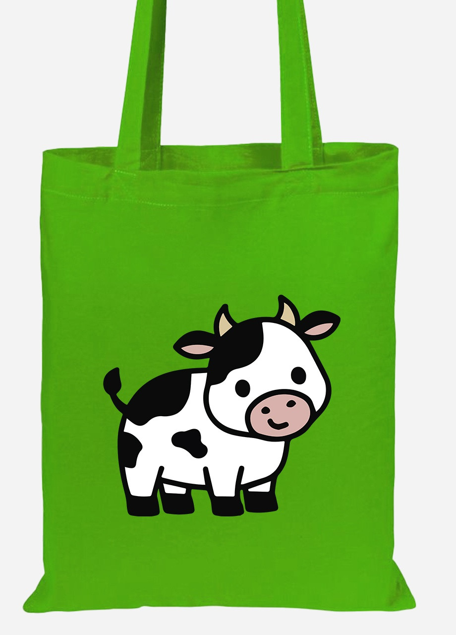 Еко-сумка шоппер Корівка (92102-3815-LM) салатова MobiPrint lite (256944579)